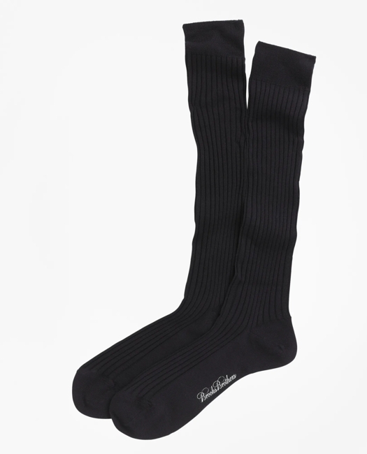 Merino Wool Ribbed Over-the-Calf Socks