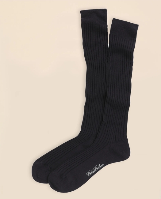 Merino Wool Ribbed Over-the-Calf Socks