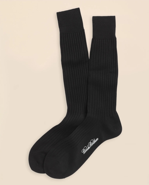 Egyptian Cotton Ribbed Crew Socks