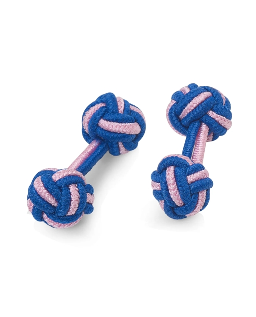 Knot Cuff Links - Cobalt-Pink