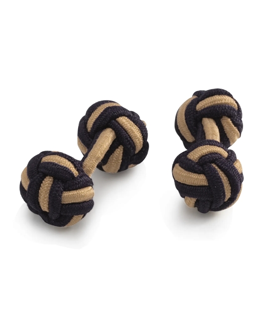Knot Cuff Links - Navy-Khaki