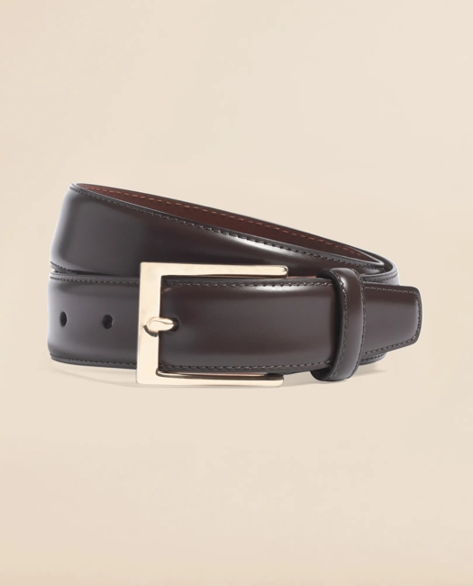 Gold Buckle Leather Dress Belt