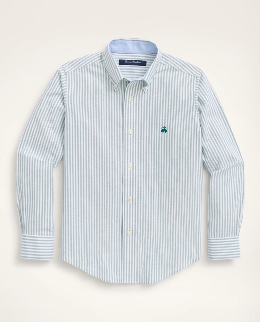 Non-Iron Stretch Cotton Oxford Stripe Sport Shirt