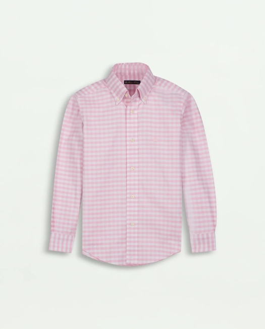 Non-Iron Stretch Cotton Oxford Gingham Sport Shirt