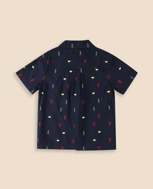 Cotton Blend Lobster Bake Camp Collar Shirt