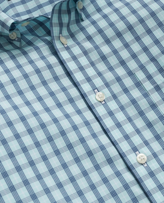 Non-Iron Broadcloth Polo Button-Down Collar Check Sport Shirt