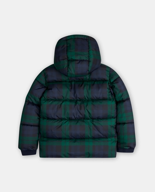 Plaid Puffer Coat with Removable Hood