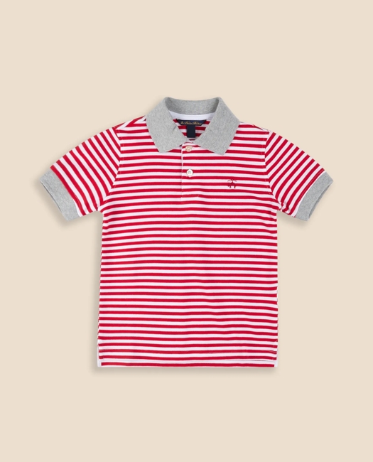 Striped Pique Polo Shirt