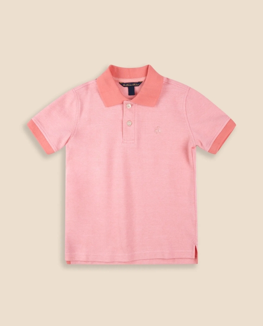 Stretch Cotton Contrast Pique Polo Shirt