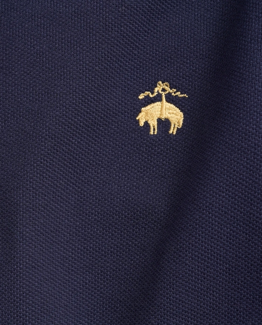 Long-Sleeve Cotton Pique Polo Shirt