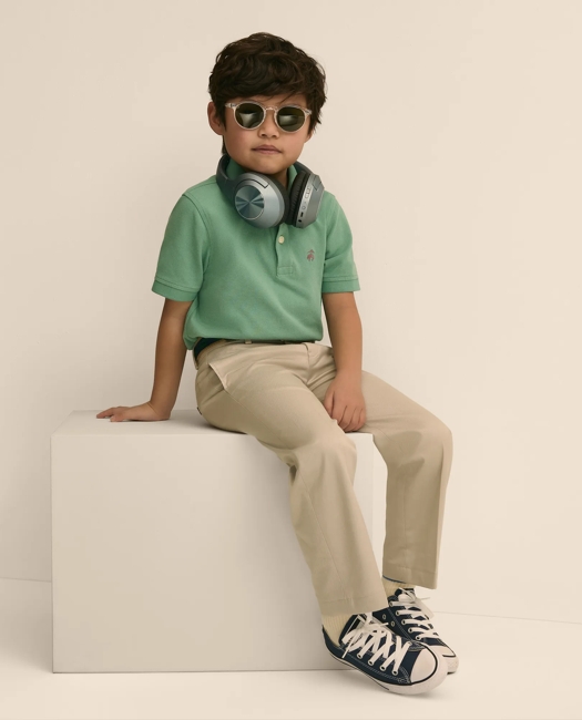 Short-Sleeve Pique Polo - Medium Green