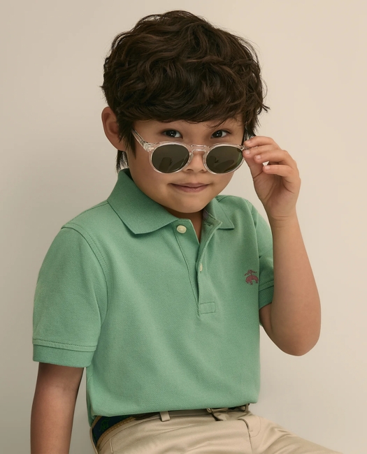 Short-Sleeve Pique Polo - Medium Green