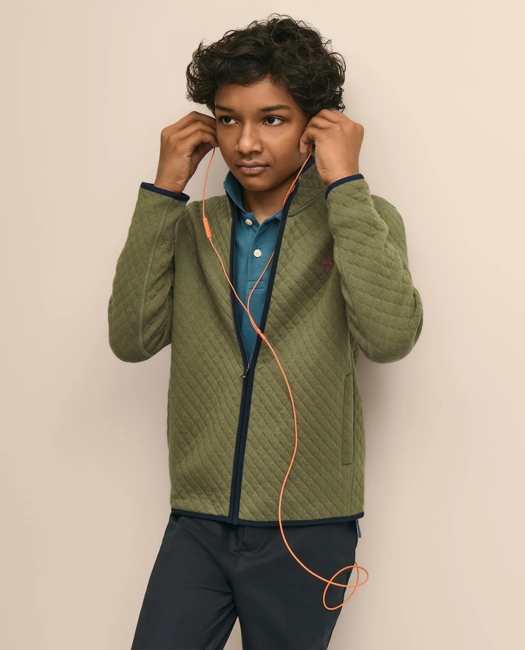 Cotton Blend Quilted Full-Zip