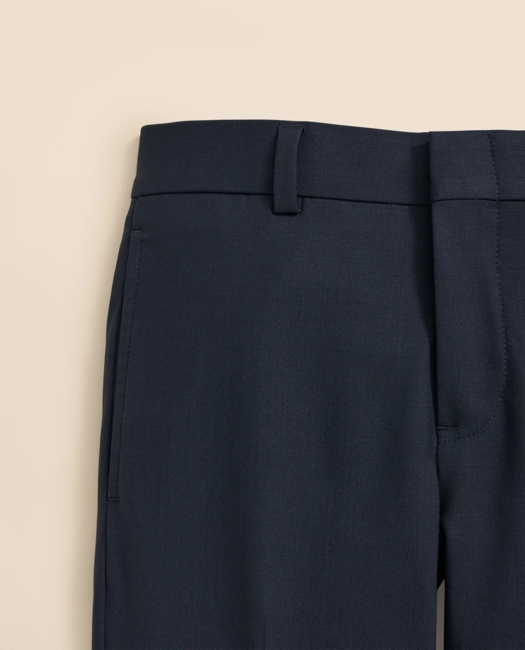 Junior Plain-Front Wool Suit Pants