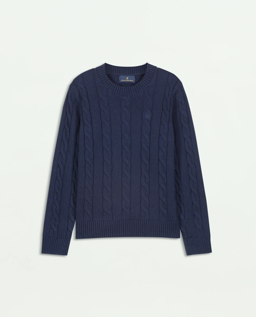 Cotton Cable Crewneck Sweater