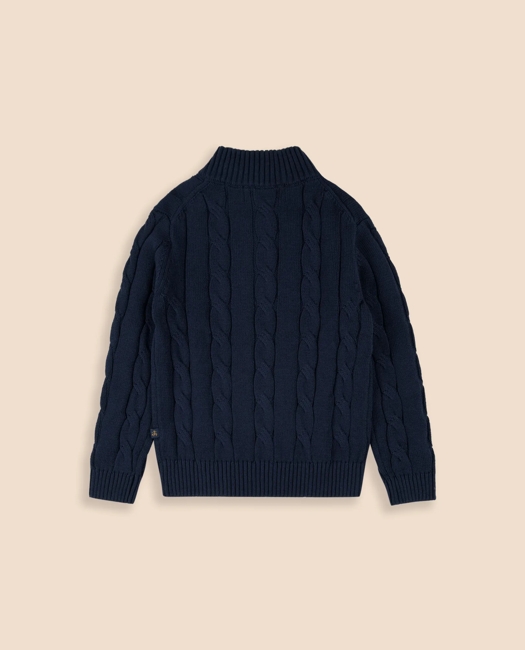 Cotton Cable Knit Half-Zip Sweater
