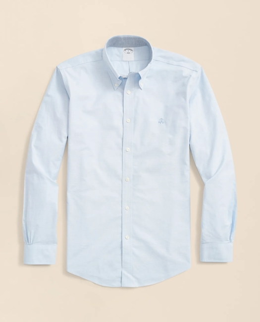 Stretch Non-Iron Oxford Button-Down Collar Sport Shirt - Blue