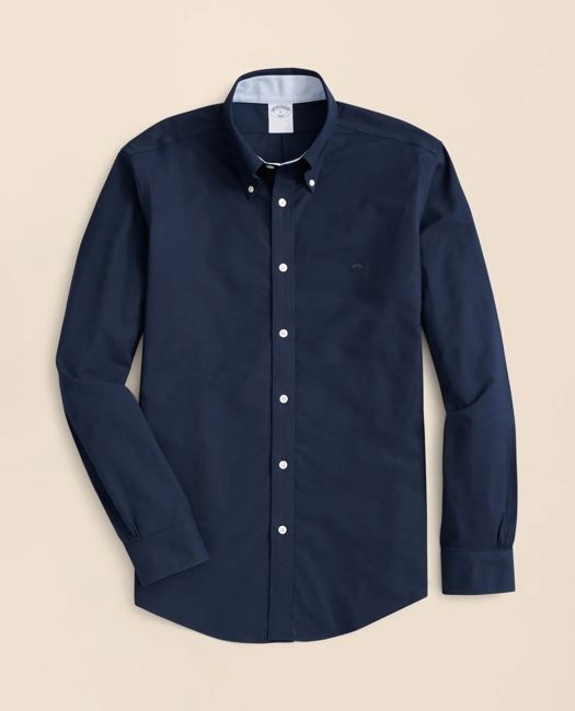 Stretch Non-Iron Oxford Button-Down Collar Sport Shirt - Navy