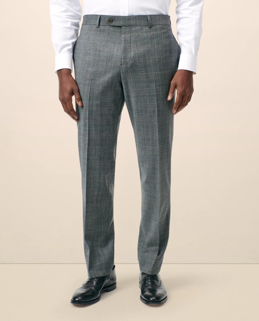 Classic-Fit Stretch Wool Blend Check Suit Pants
