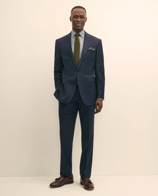 Classic-Fit Stretch Wool Blend Multi-Pinstripe Suit Pants