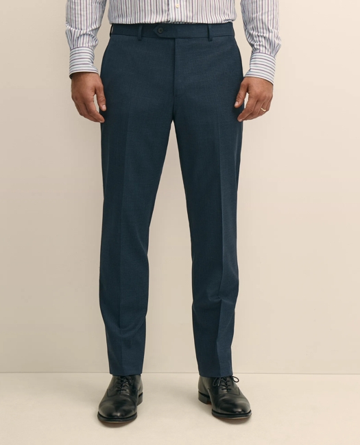 Slim-Fit Stretch Wool Micro-Check Suit Pants