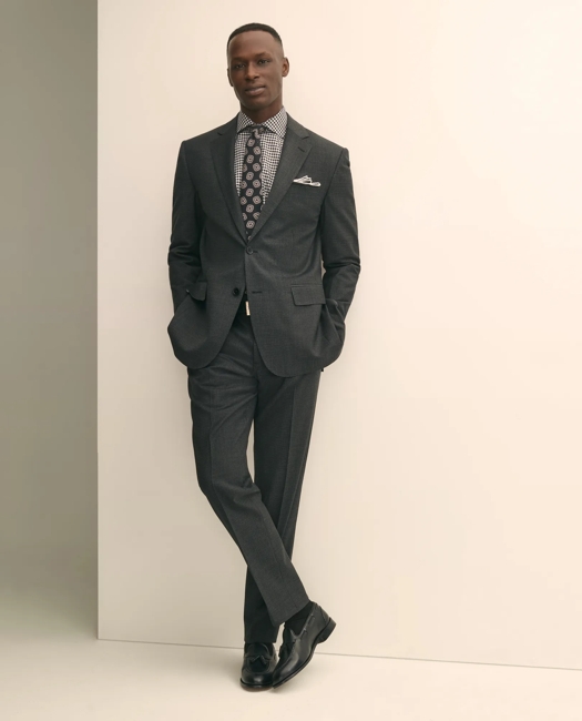 Slim-Fit Stretch Wool Blend Mini-Houndstooth Suit Pants