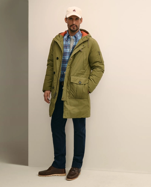 Water-Resistant Down Hooded Parka Jacket