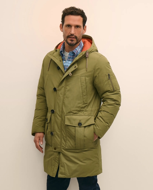 Water-Resistant Down Hooded Parka Jacket