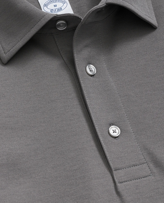 Spread Collar Long-Sleeve Polo Shirt