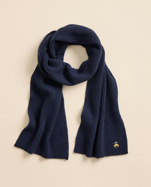 Wool-Cashmere Blend Ribbed Scarf