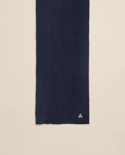 Wool-Cashmere Blend Ribbed Scarf