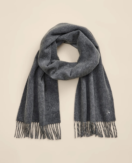 Wool Cashmere Patterned Fringe Scarf