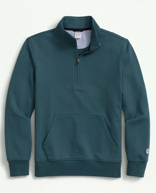 Cotton French Terry Half-Zip Sweatshirt