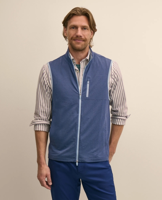 Performance Series Full-Zip Vest Shirt - Chambray Blue