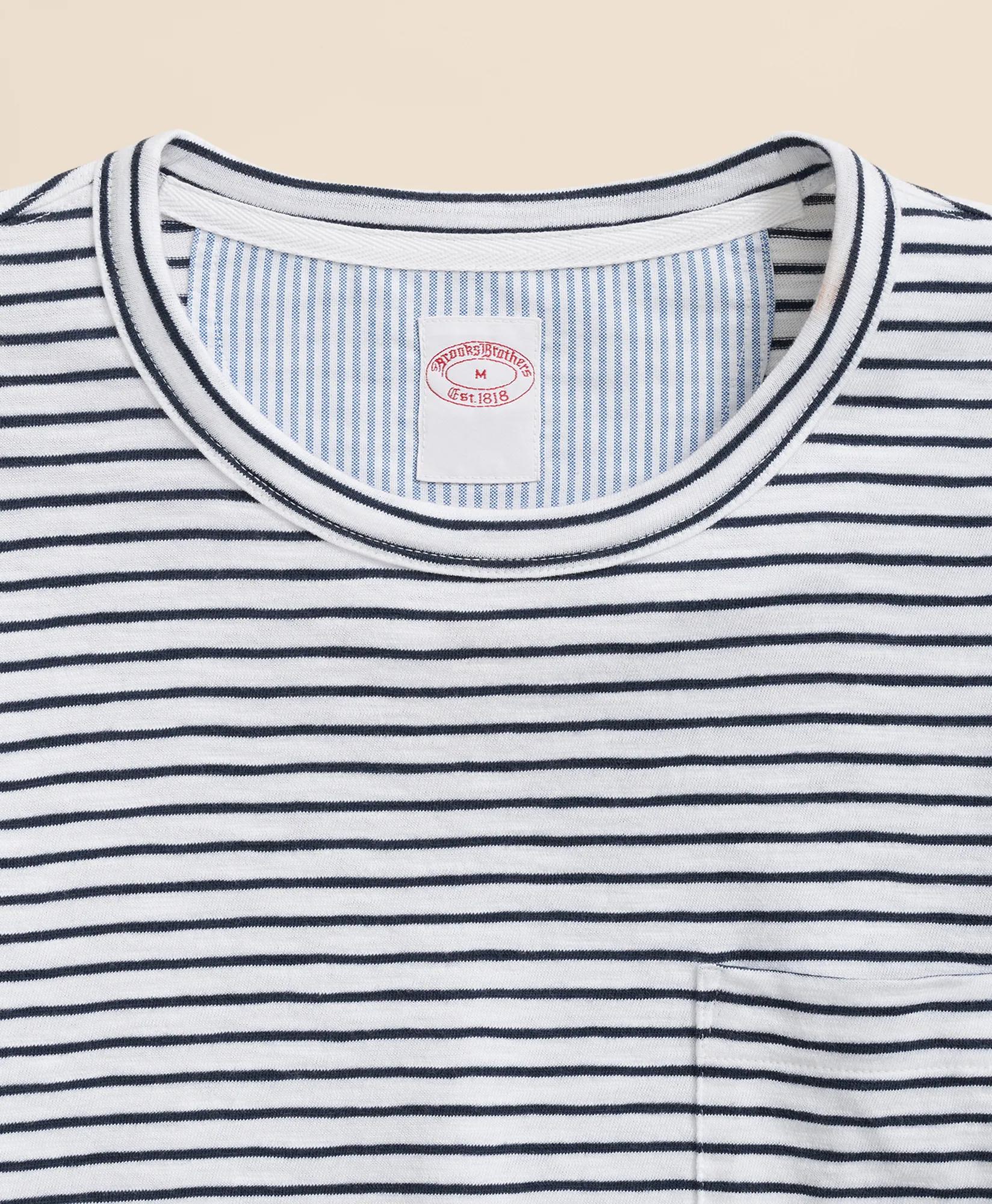 Slub Cotton Stripe T-Shirt - Navy Multi
