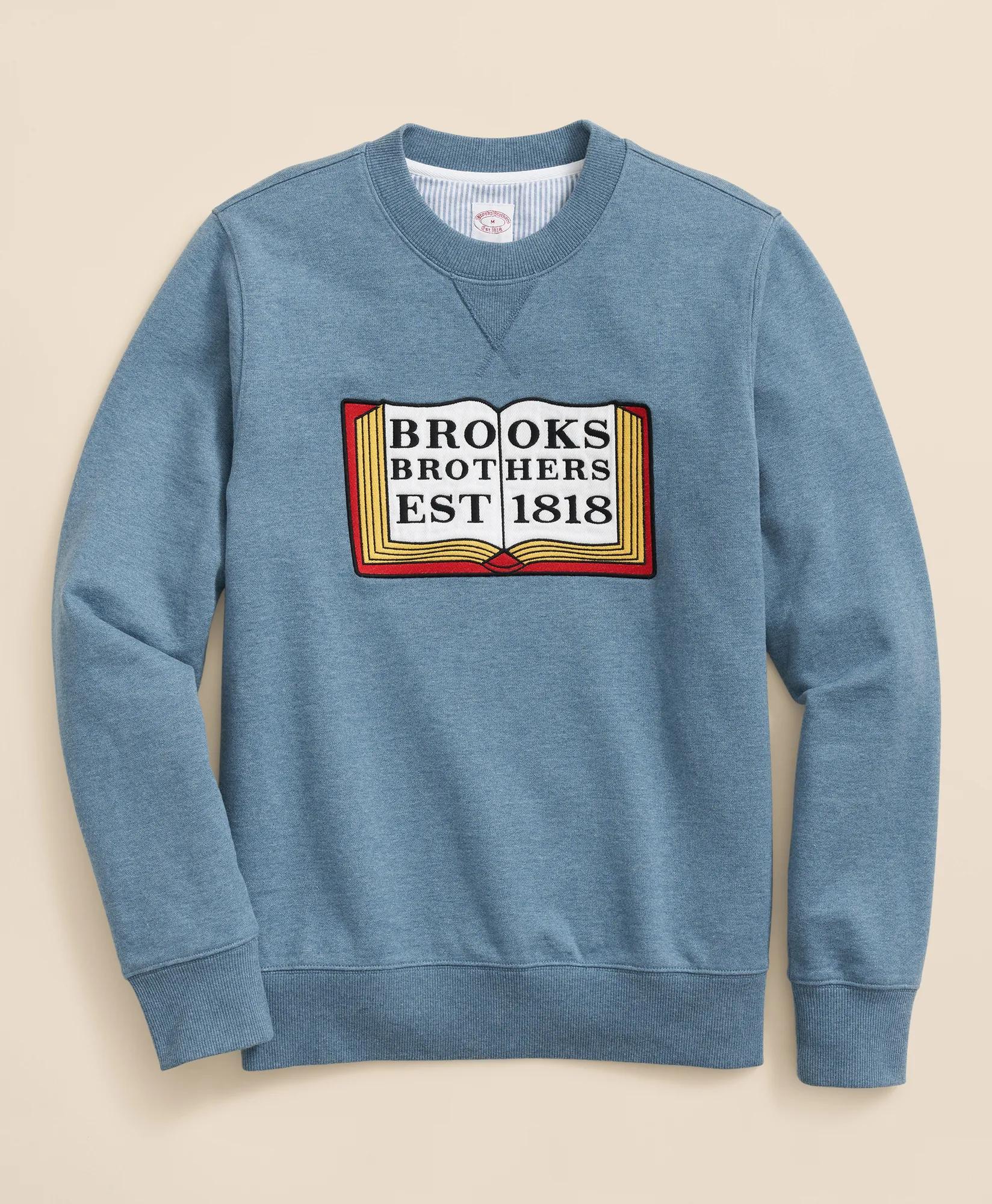 Cotton French Terry Embroidered Book Sweatshirt
