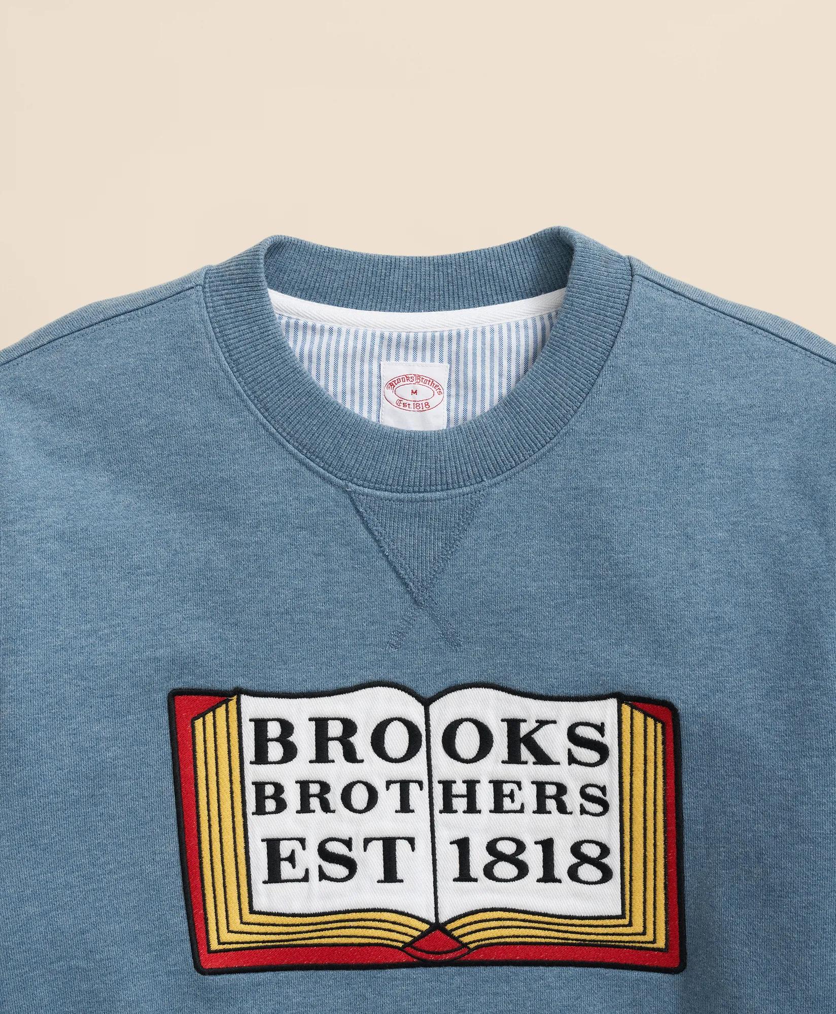 Cotton French Terry Embroidered Book Sweatshirt