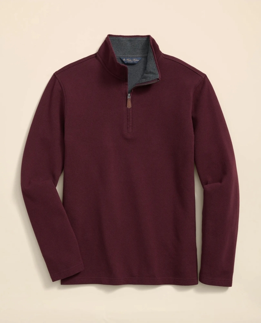 Cotton Blend Pique Half-Zip Shirt