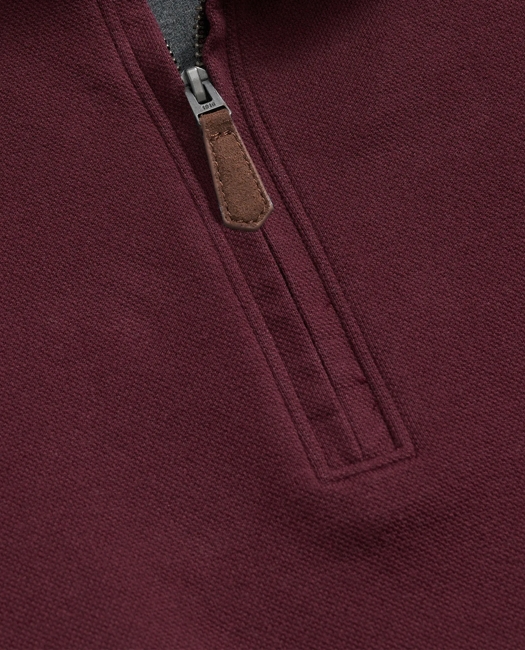 Cotton Blend Pique Half-Zip Shirt