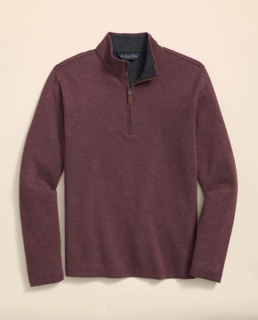Cotton Herringbone Half-Zip Shirt
