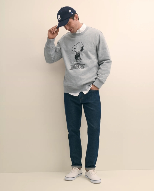 X PEANUTS Cotton Graphic Snoopy French Terry Sweatshirt