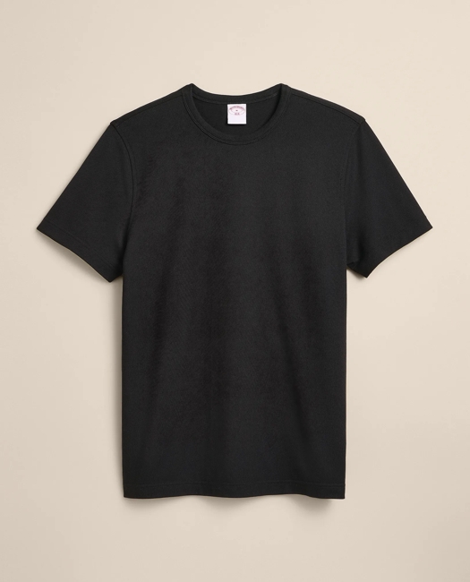 Supima Cotton Pique T-Shirt - Black