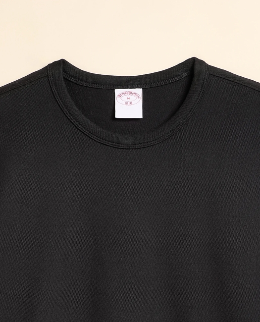Supima Cotton Pique T-Shirt - Black