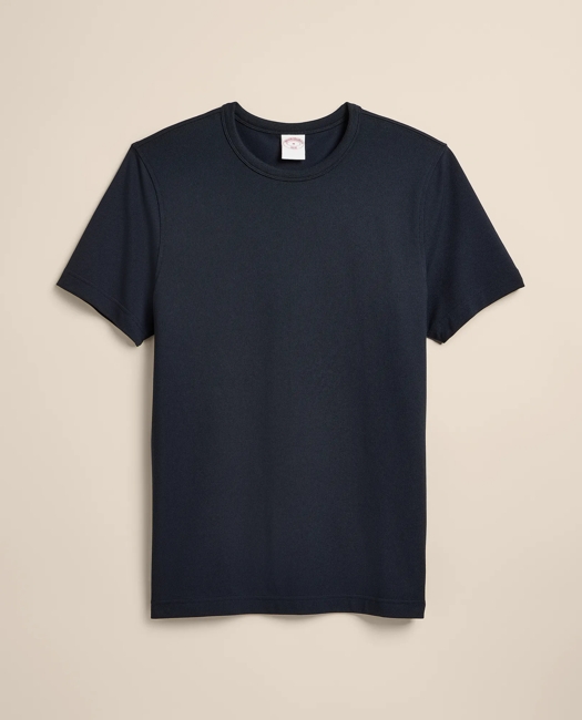 Supima Cotton Pique T-Shirt - Navy