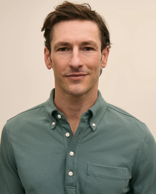 Cotton Pique Popover Polo Shirt