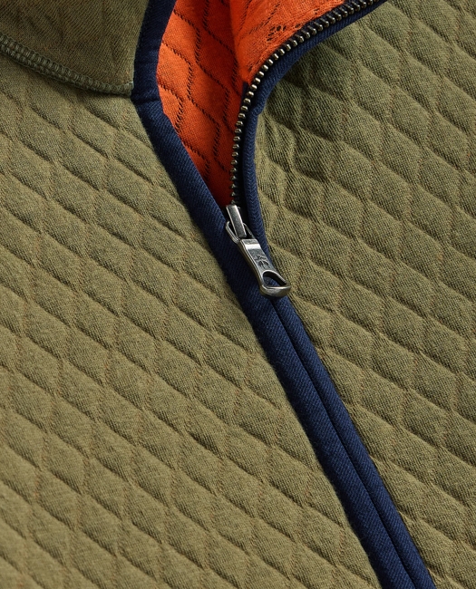 Diamond-Quilted Full-Zip Jacket Shirt