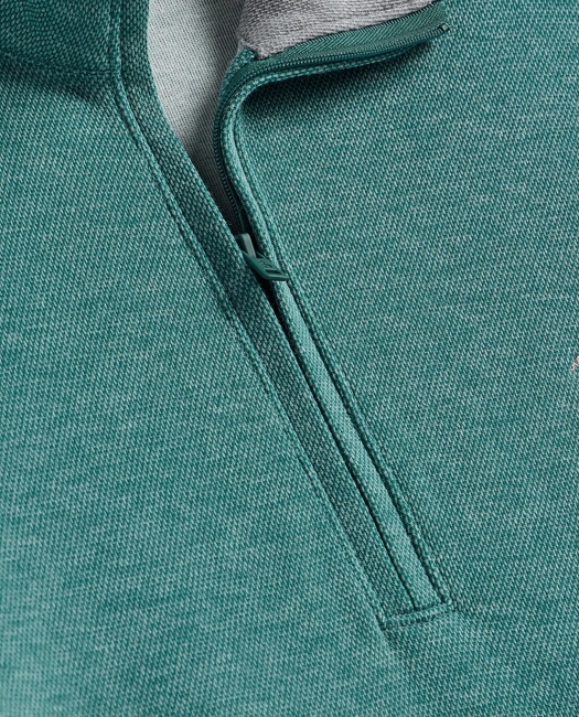 Cotton Blend Pique Quarter-Zip Shirt