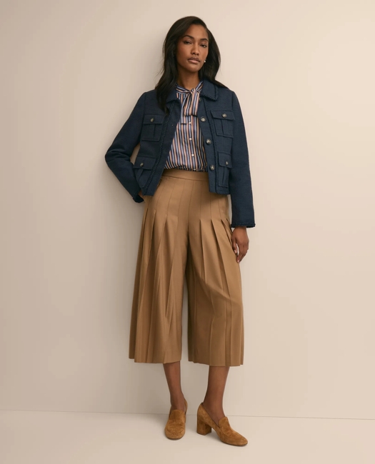 Cotton-Blend Braid-Trim Textured Jacket