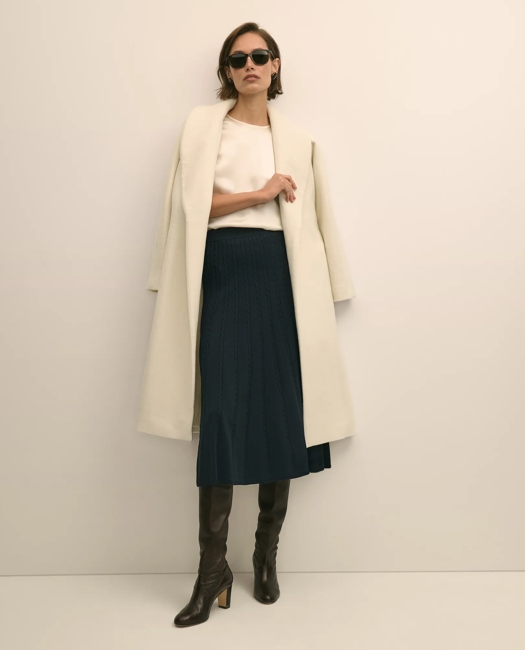 Cable Knit Midi Sweater Skirt