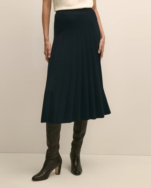Cable Knit Midi Sweater Skirt
